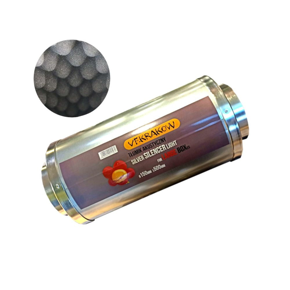 VF Silver silencer 50 cm / diameter 23 cm / flange 150 mm