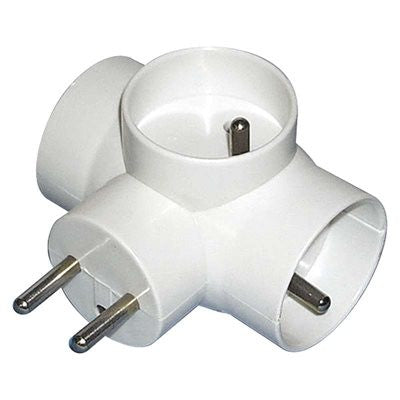 Split socket - 3× round, white