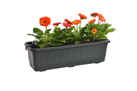 Selbstbewässernder Blumentopf Fantasie SMART, Länge 100cm Anthrazit