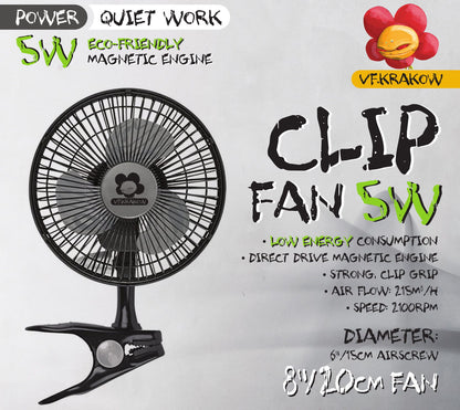 VF Clip Fan 5W, clip-on fan diameter 15 cm