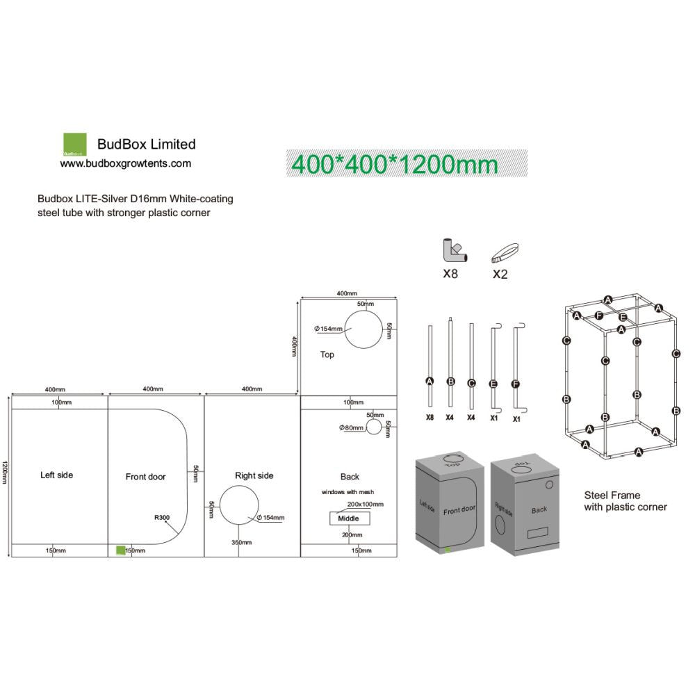 BudBox LITE 40x40x120 cm