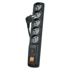 Emos surge protection for 5 sockets 3 m, 3x1 mm, black