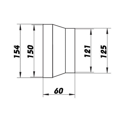 Transition PVC 150-125 mm