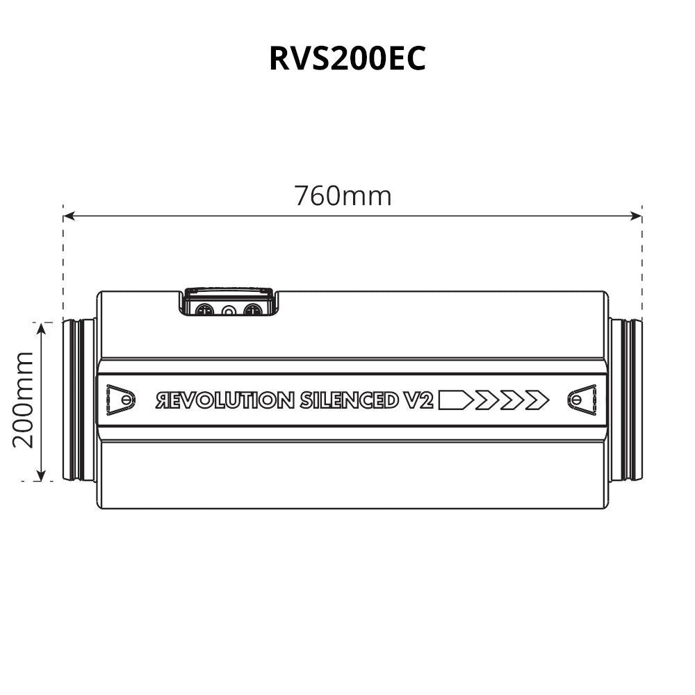 Sistema de aire Revolution Silenced V2 EC Vector 200 mm, 1345 m3/Std