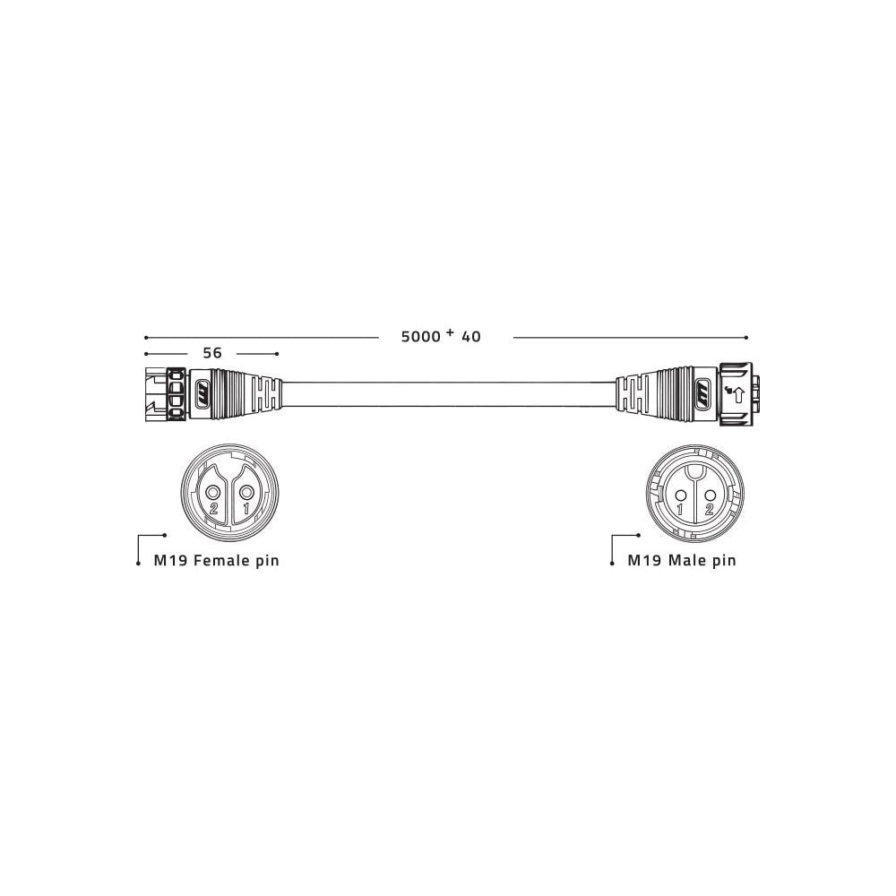 Lumatek LED Driver Remote cable, 2x 5 m