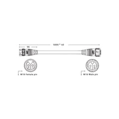 Lumatek LED Driver Remote cable, 2x 5 m (LUMM0016)