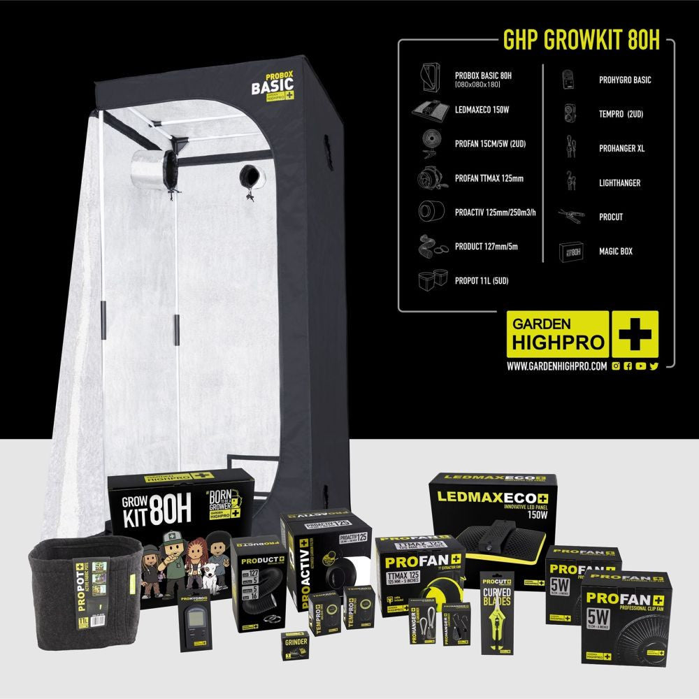 Garden High Pro Grow Kit 80 complete set, 80x80x180 cm
