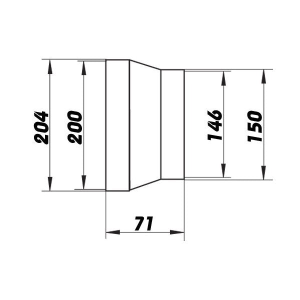 Transition PVC 200-150 mm