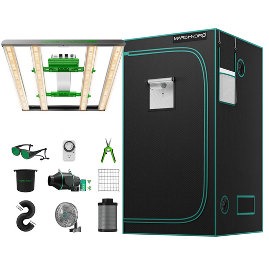 Mars Hydro Smart FC3000-EVO 300W LED-Wachstumslicht + 100x100cm Grow-Zelt + 4” iFresh Voll-Lüfter-Kits