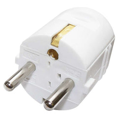 Straight plug for extension cable, white