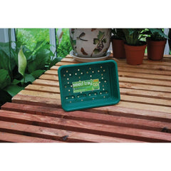 Garland plastic tray Small Seed Tray Green with drainage 23x17x6 cm
