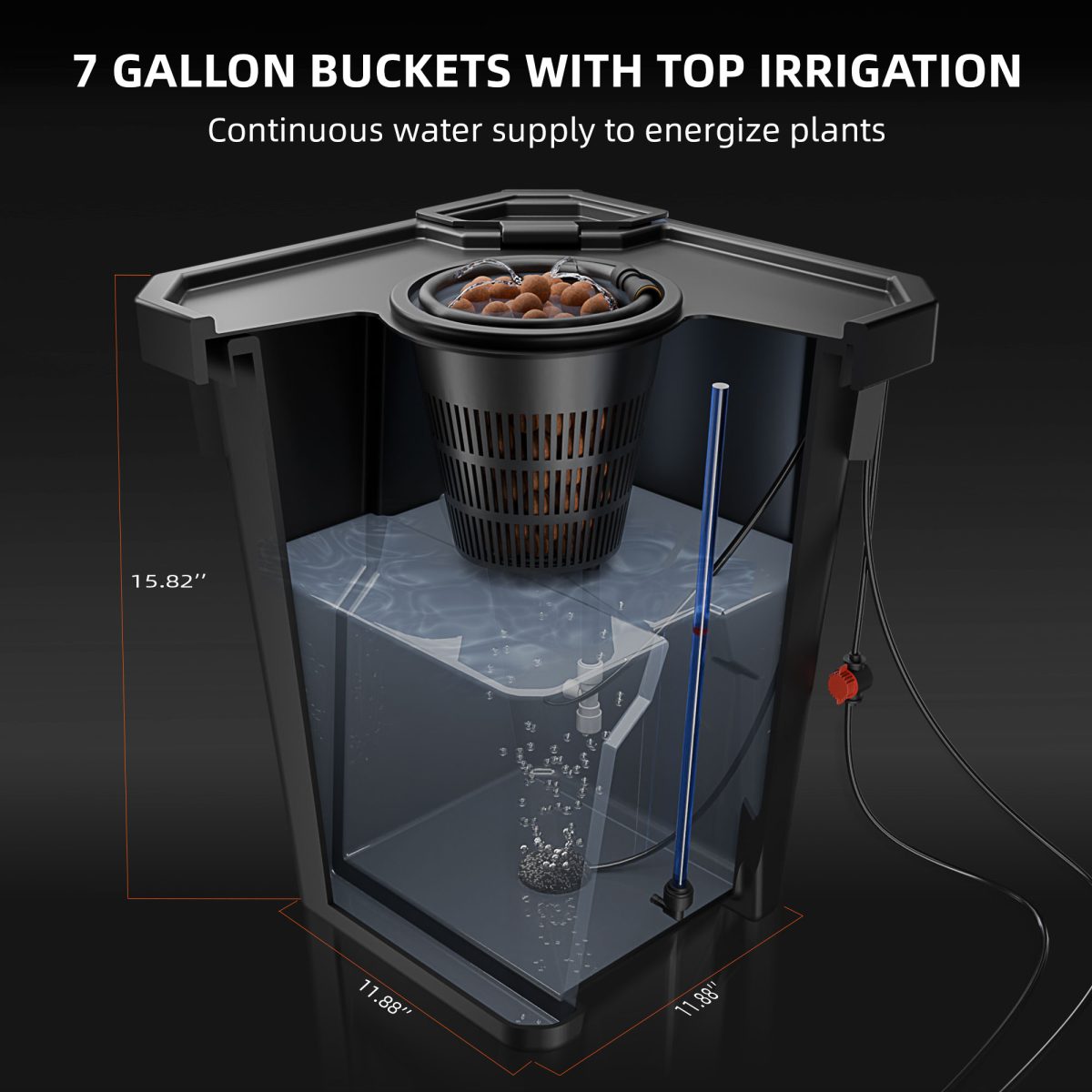 Spider Farmer DWC Hydroponics Grow System with Top Drip Kit 7 Gallon Deep Water Culture 2 Buckets