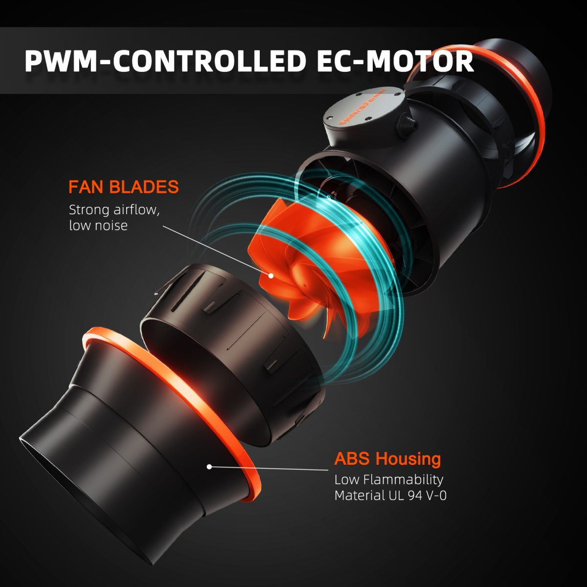 Spider Farmer 6 Inch Inline Fan Air Carbon Filter Ducting Belüftungssystem with Speed Controller