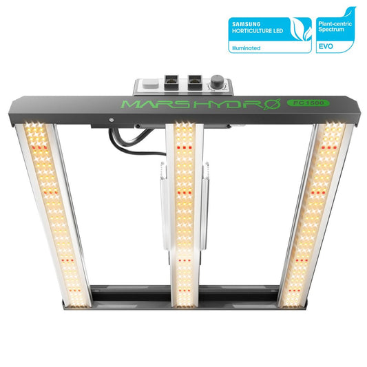 (2024 Neue Version) Mars Hydro FC-E1500 Smart Dimmbare 150W Pflanzenlampe LED für 70×70 cm Wachstum Zelt 1-3 Pflanzen