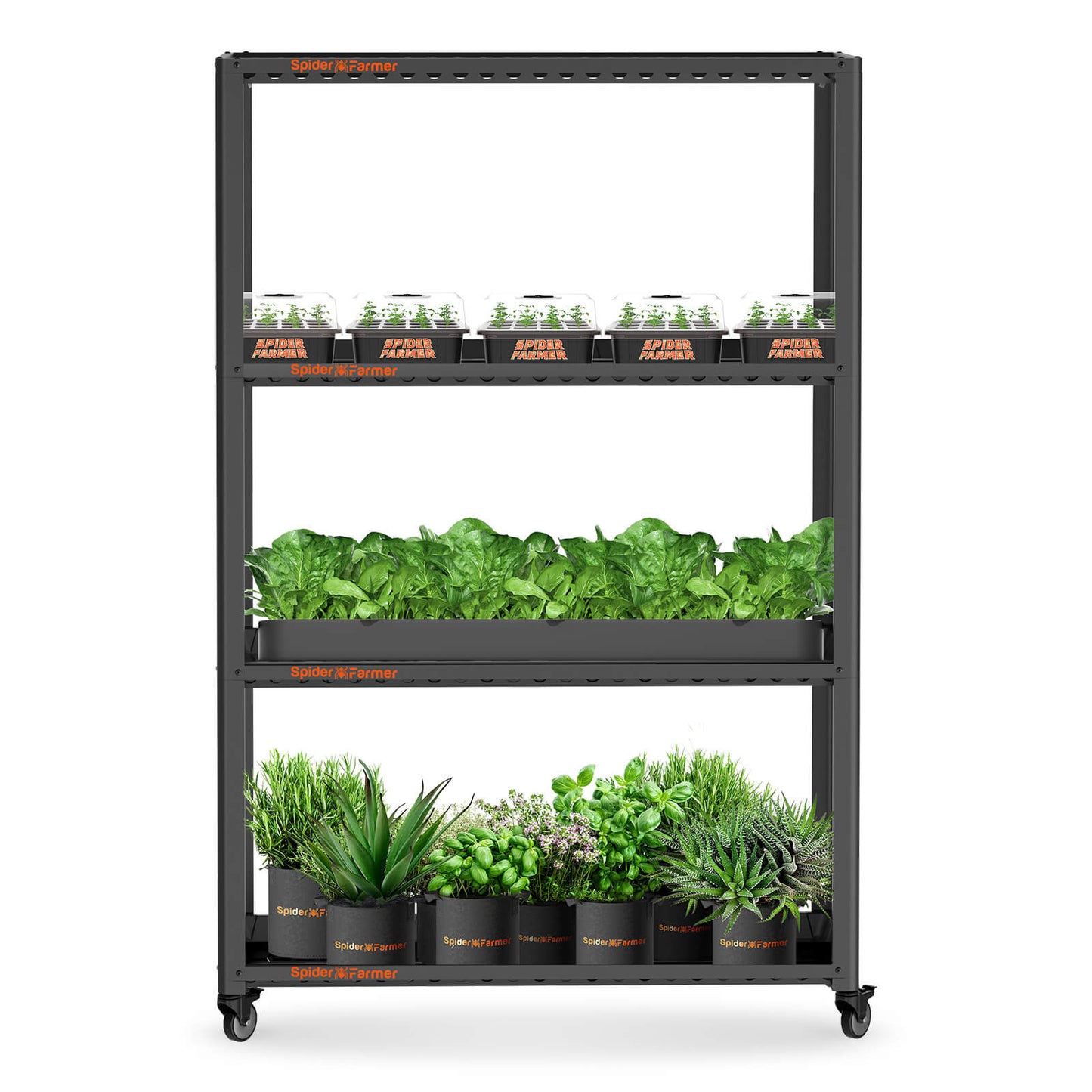 Spider Farmer 3 Tiers Metal Plant Stand with Plant Trays