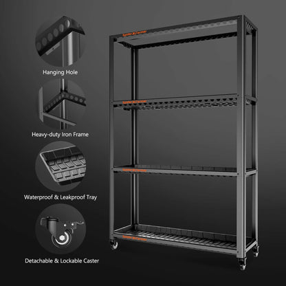 Spider Farmer 3 Tiers Metal Plant Stand with Plant Trays 