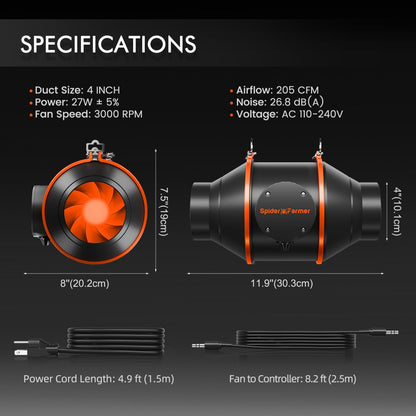 Flash Sale丨2025 Upgrade Spider Farmer® 120x60x180cm Complete Grow Tent Kit丨SF2000 301H EVO Full Spectrum LED Grow Light丨6” Clip Fan丨4” Ventilation System with Temperature and Humidity Controller