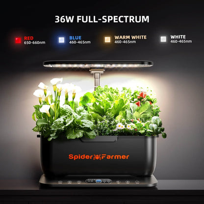 2025 Spider Farmer SmartG12 Hydroponics Growing System Indoor Herb Garden With APP & Wifi Controlled For Gifts, Kitchen, Vegetable