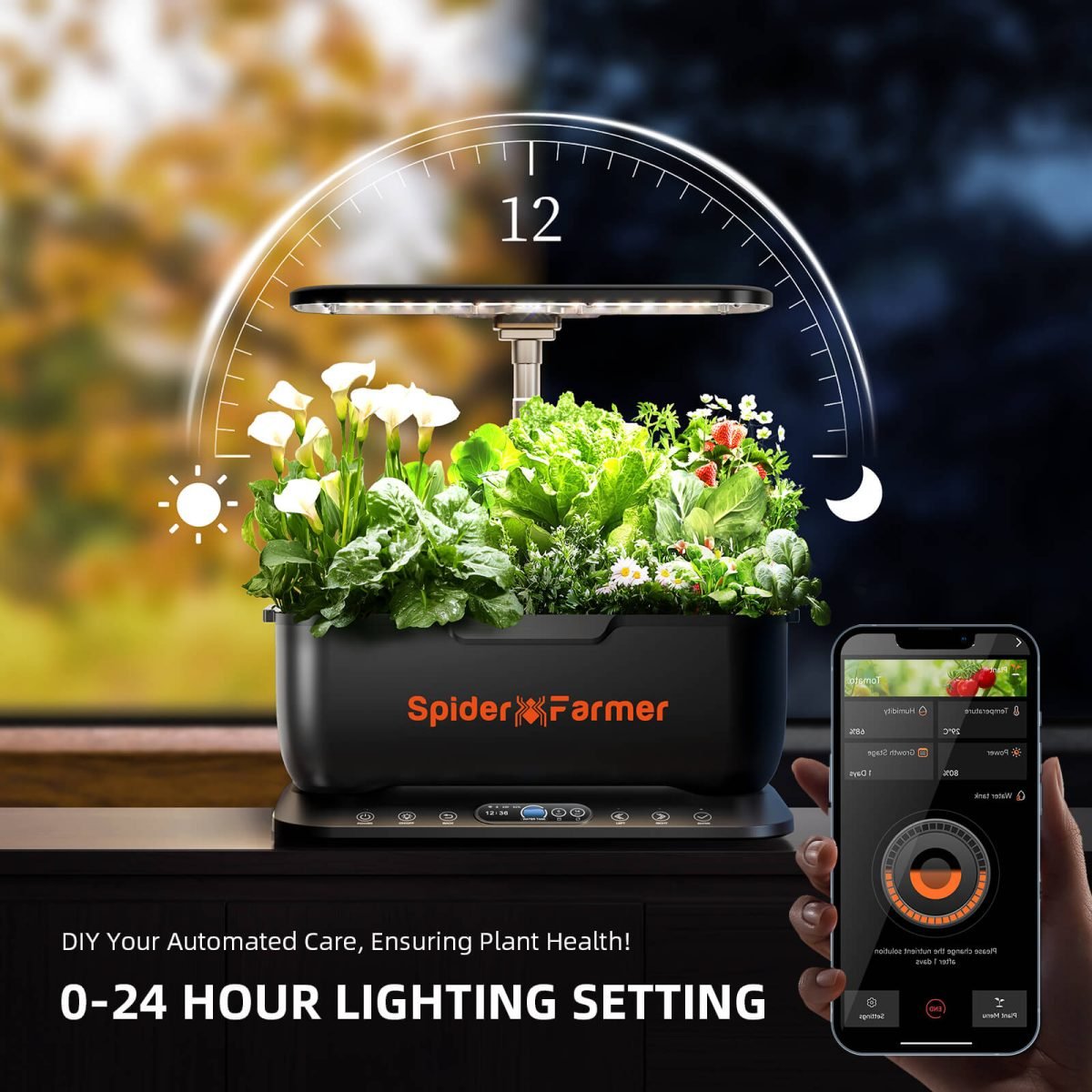 2025 Spider Farmer SmartG12 Hydroponics Growing System Indoor Herb Garden With APP & Wifi Controlled For Gifts, Kitchen, Vegetable