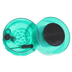 TightVac GrinderVac 60 ml, airtight glass with grinder, transparent green