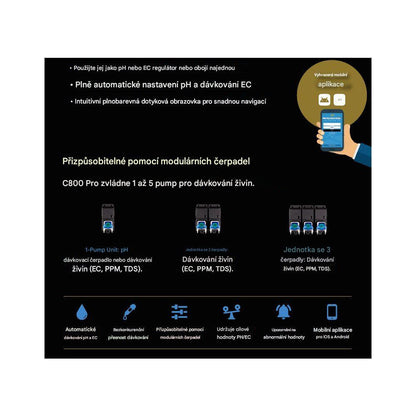 Aqua Master Tools Controller C800 Pro Inline (pH, EC, PPM, TDS& temp)