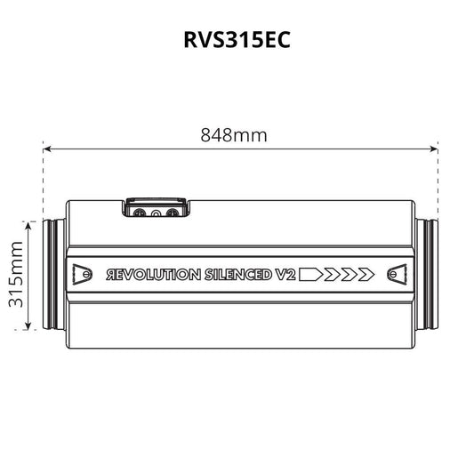 Sistema de aire Revolution Silenced V2 EC Vector Low Power 315 mm, 2224 m3/hr