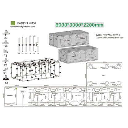 BudBox Silver PRO Titan VI 600x300x220 cm