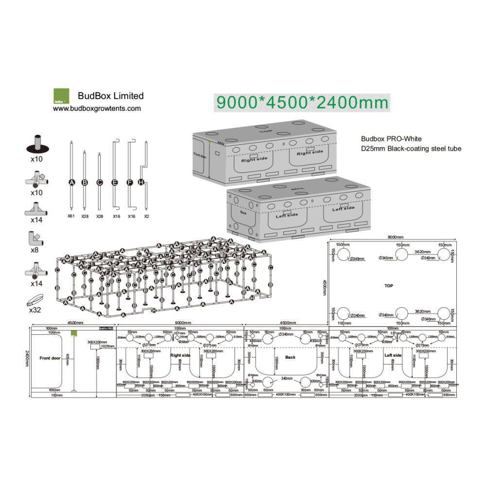 BudBox White PRO Titan IX 900x450x240 cm