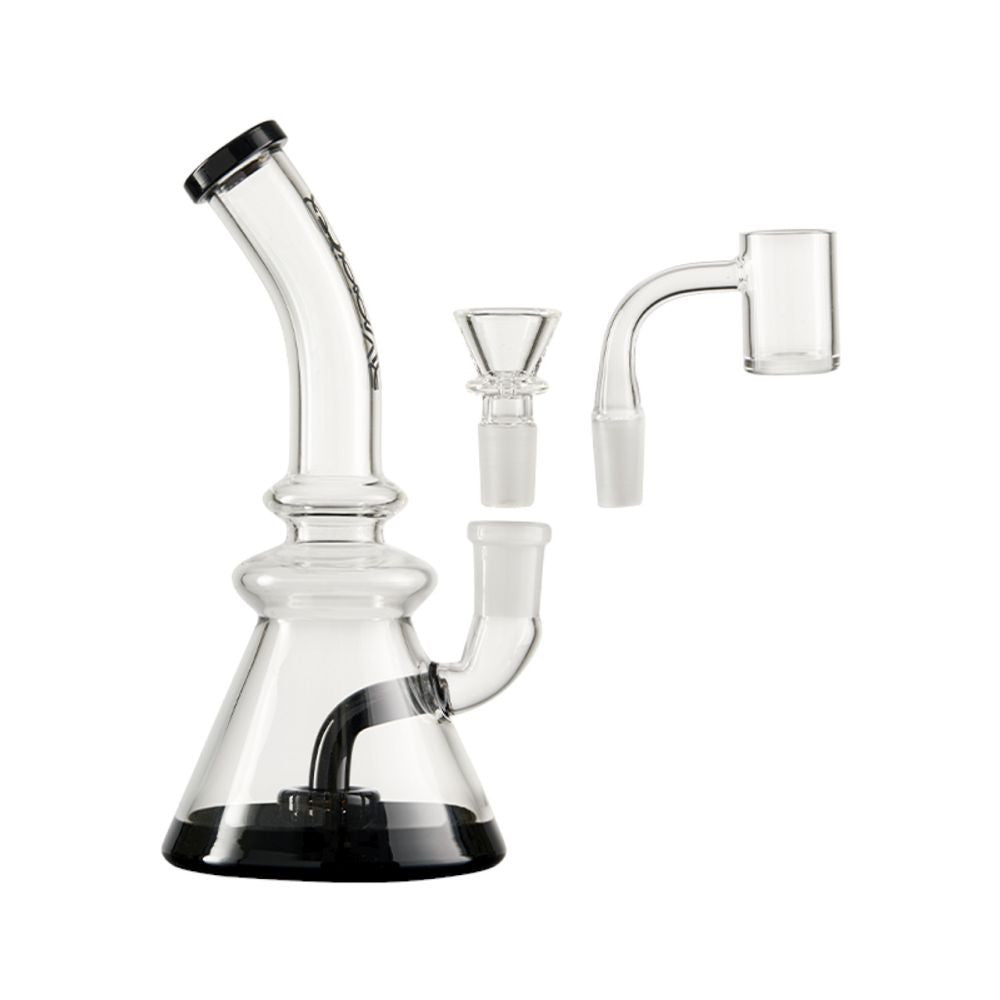 Groove Beaker Rig 7" Schwarzer und klarer Bong Sklo