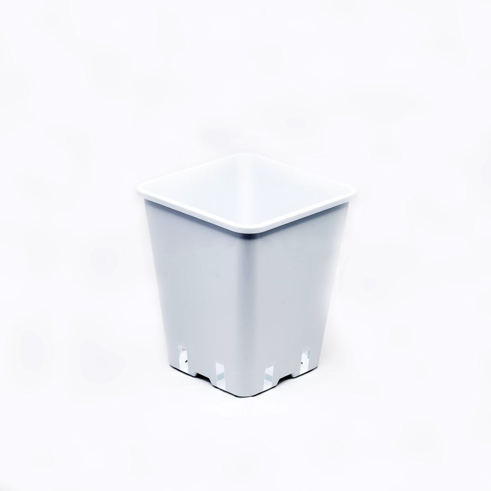 Plastic flower pot, square white 20x20x23 cm - 5.7 l, PACK 100 pcs.