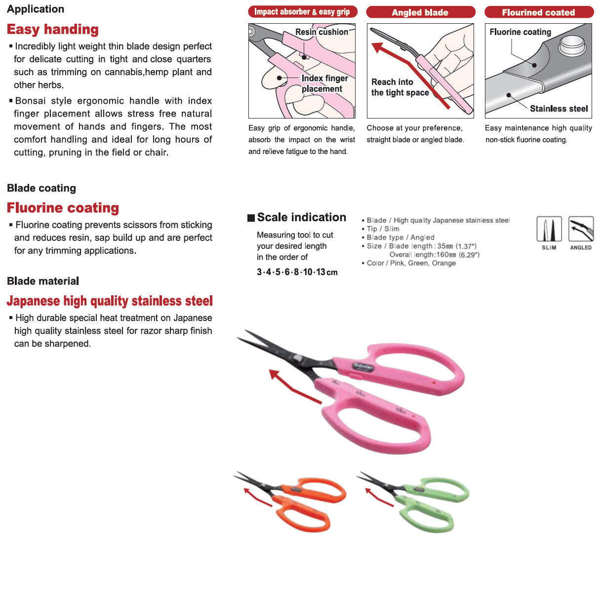 Saboten Grape shears angled blades, gebogene Gartenschere