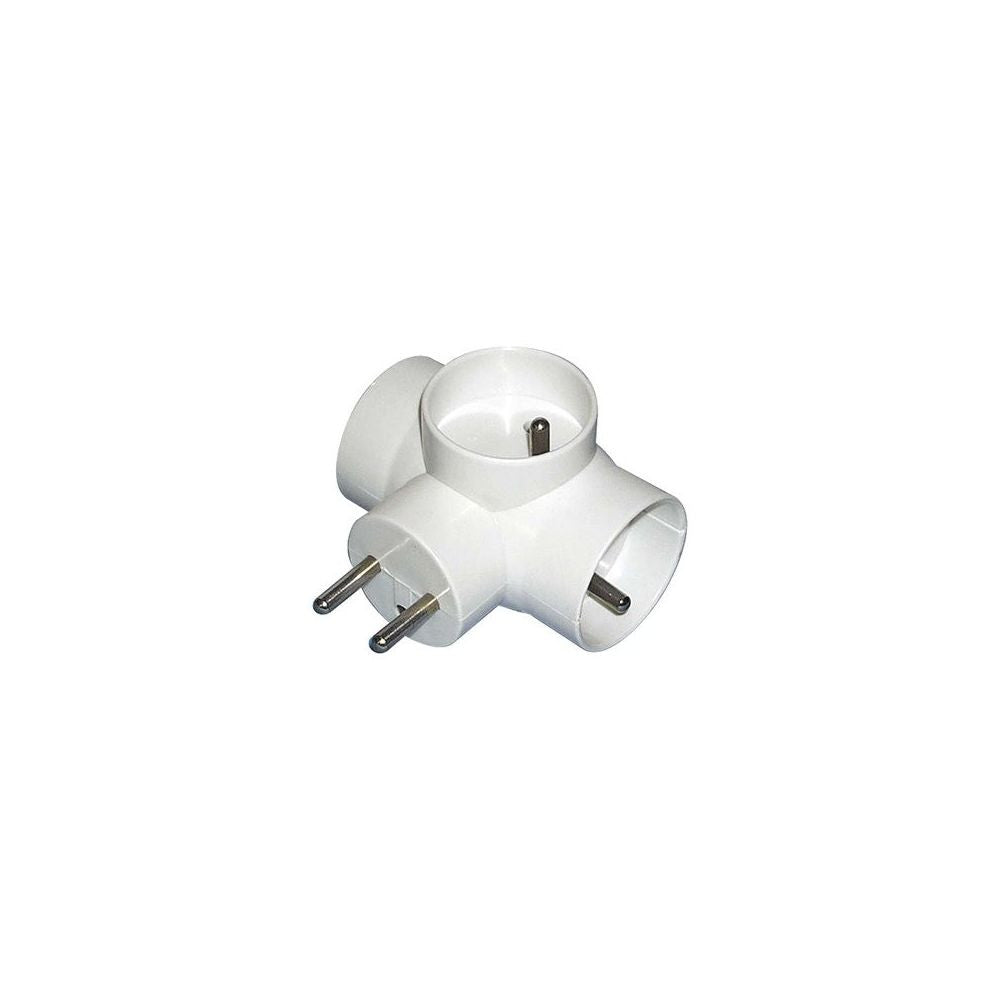 Split socket - 3× round, white