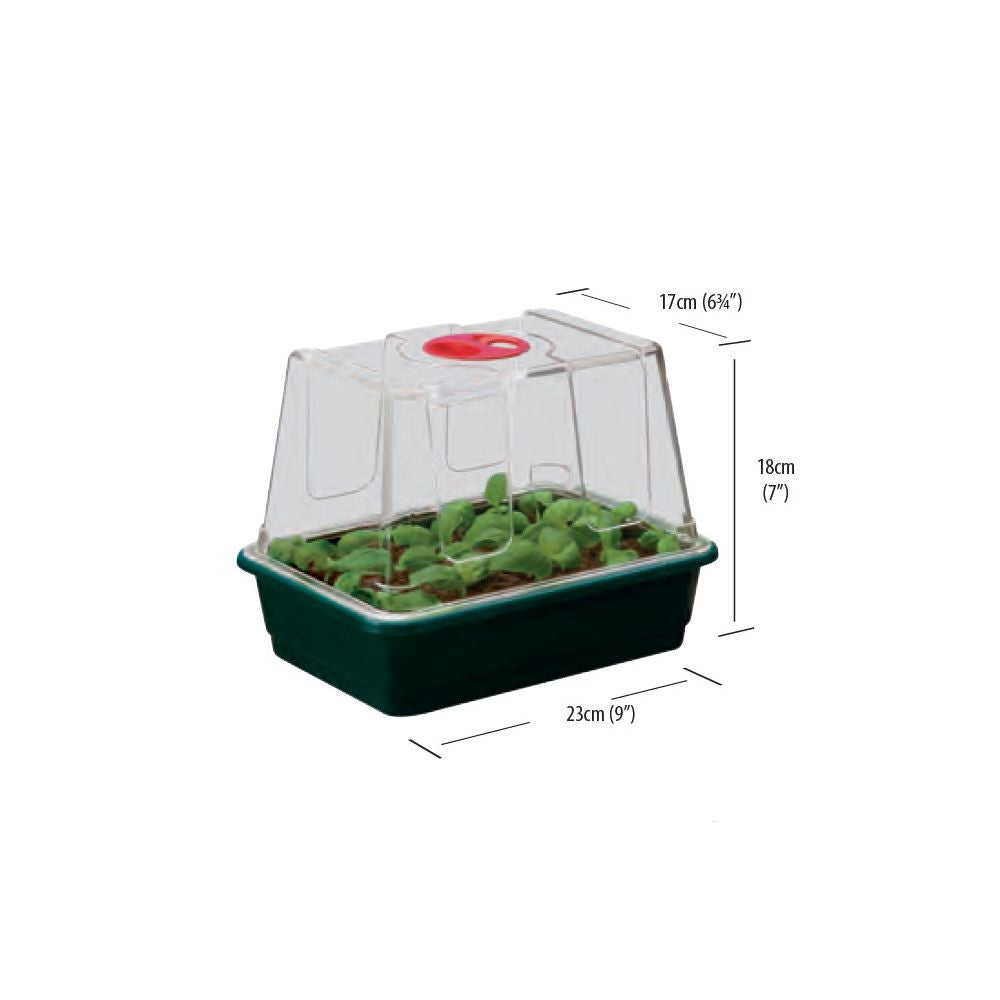 Garland Gewächshaus Small High Dome Propagator Black mit Drainage, Hartplastik, unbeheizt, 23x17x18 cm