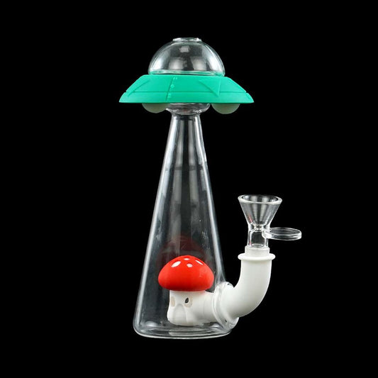 Silikon-Glas-UFO-Bong 18 cm (Leucht)