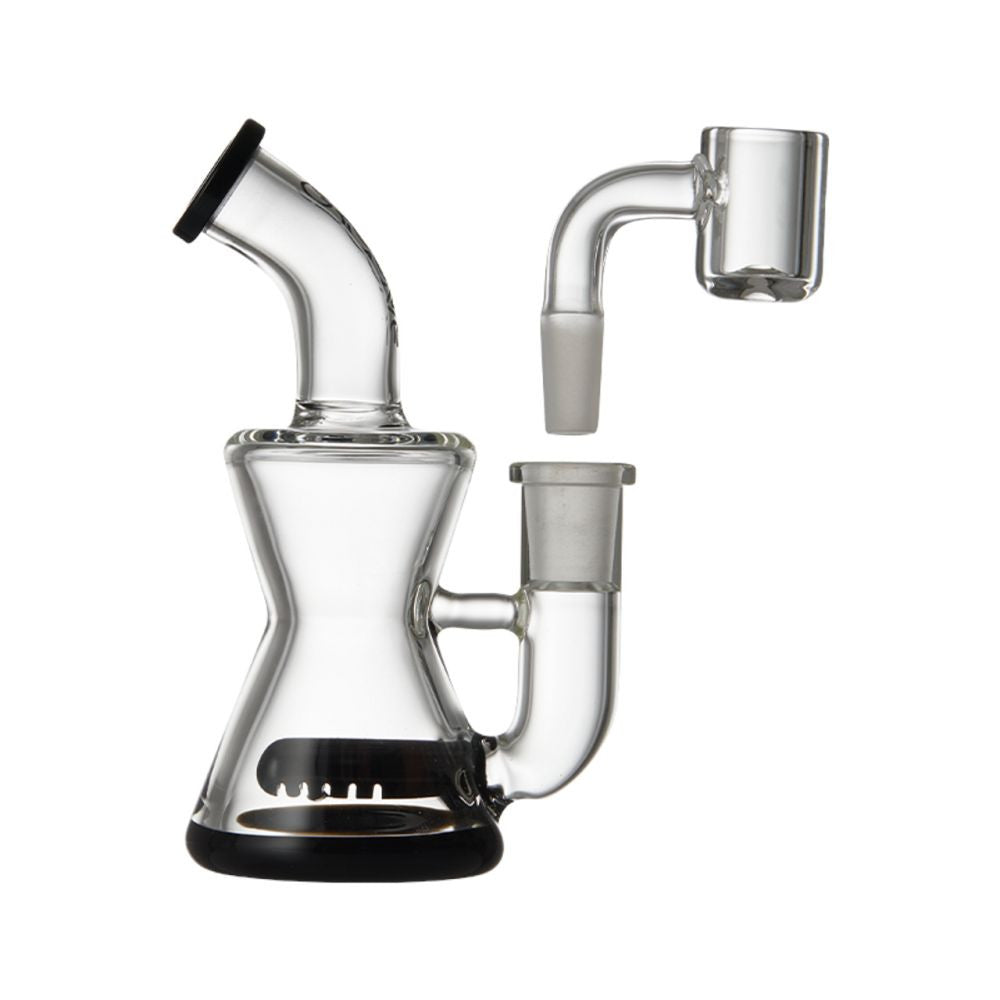 Groove Micro Hourglass Rig Clear and Black Bong Glass