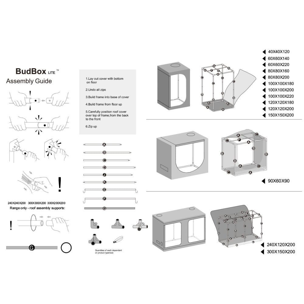 BudBox LITE 120x120x200 cm