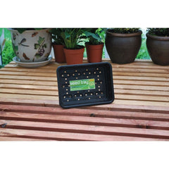 Garland plastic tray Small Seed Tray Black with drainage 23x17x6 cm