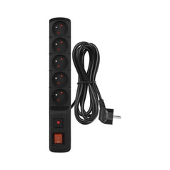 Emos surge protection for 5 sockets 3 m, 3x1 mm, black