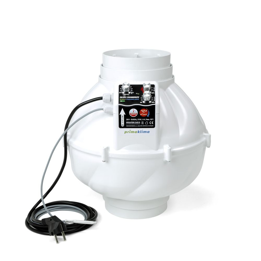 Prima Klima duct fan Whisperblower EC-TC 150-160 mm - 950 m3/h, EC motor + temperature controlled