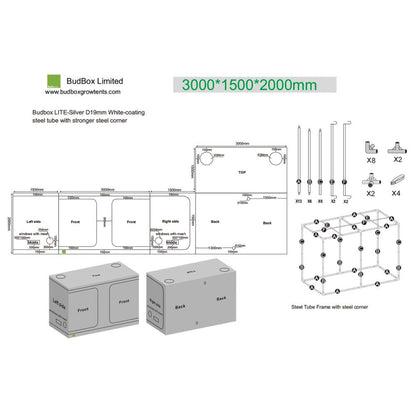 BudBox LITE-M 150x300x200 cm