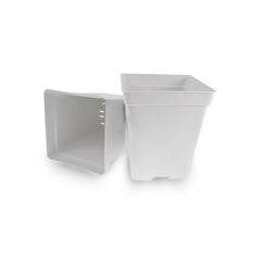 Plastic flowerpot, square white 25x25x26 cm - 11 l