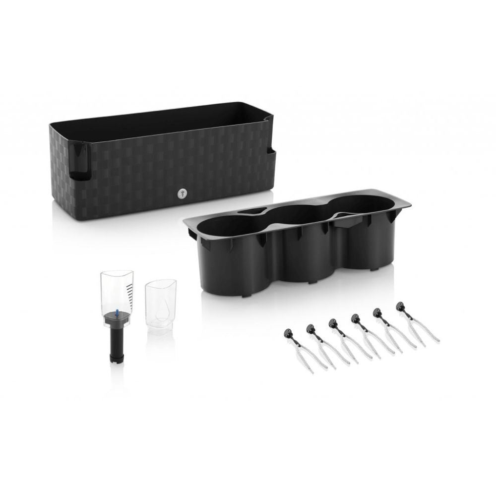 Plastkon Cobble Trio Smart Pflanzgefäß Eisweiß, 39,7x14x14 cm