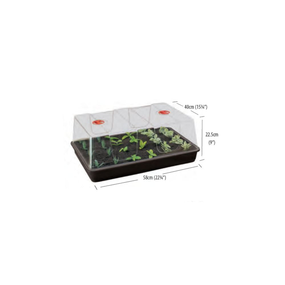 Garland Greenhouse XL High Dome Propagator Black, hard plastic, unheated, 58x40x22.5 cm