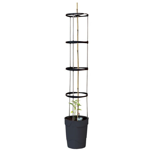 Selbstbewässernder Blumentopf Grow Pot Tower Anthrazit von Garland