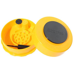 TightVac GrinderVac 60 ml, airtight container with grinder yellow