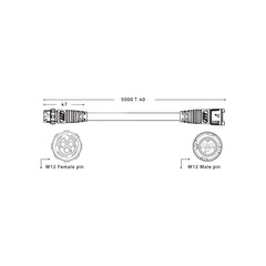 Lumatek LED Driver Remote cable, 2x 5 m (LUMM0016)