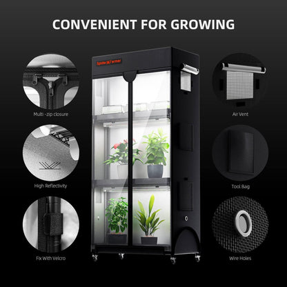 Back In Order Spider Farmer 4 Tier Plant Stand With Grow Lights 108W , Plant Shelf with Tent for Indoor Plant and Greenhouse